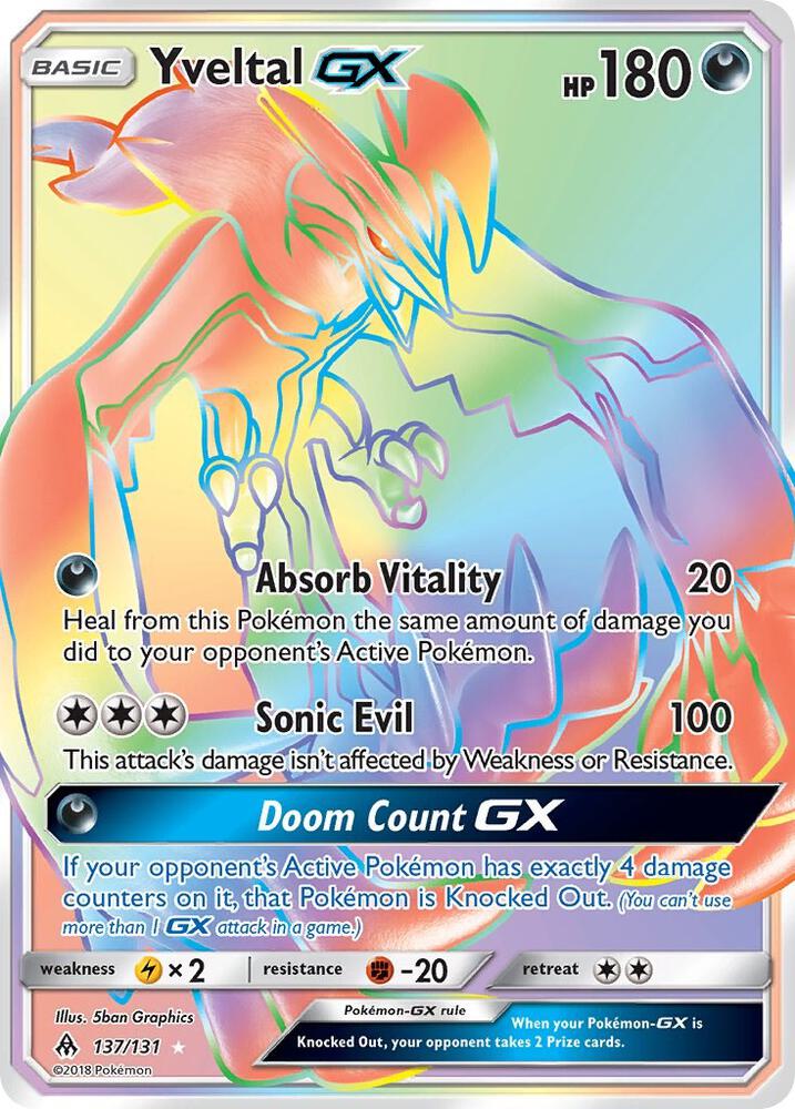 Yveltal GX (Secret) 137/131 card from SM - Forbidden Light