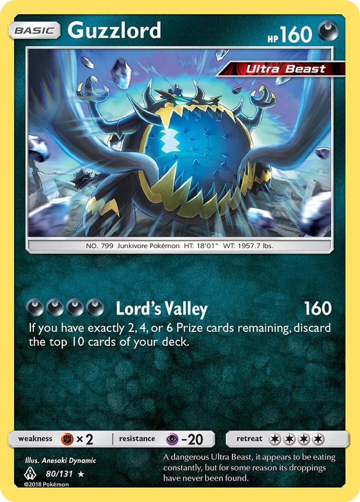 Guzzlord 80/131 card from SM - Forbidden Light