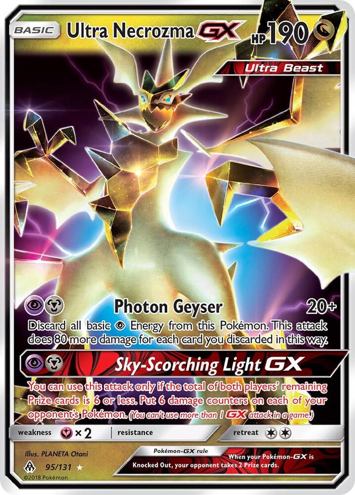 Ultra Necrozma GX 95/131 card from SM - Forbidden Light