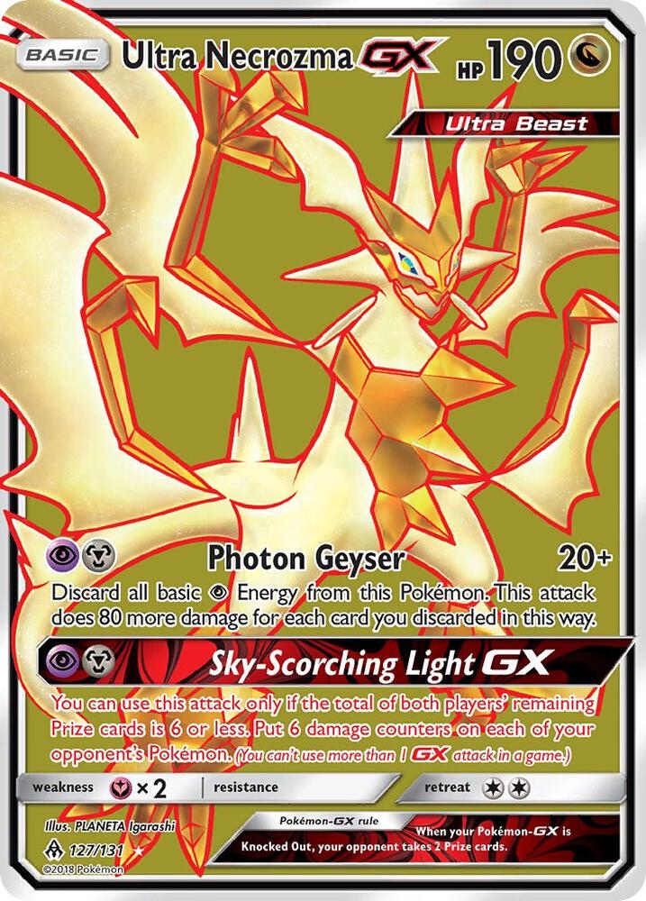 Ultra Necrozma GX (Full Art) 127/131 card from SM - Forbidden Light