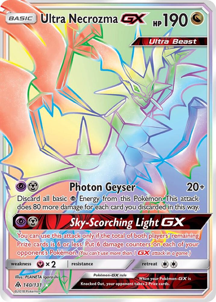 Ultra Necrozma GX (Secret) 140/131 card from SM - Forbidden Light