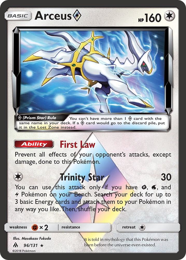 Arceus Prism Star 96/131 card from SM - Forbidden Light