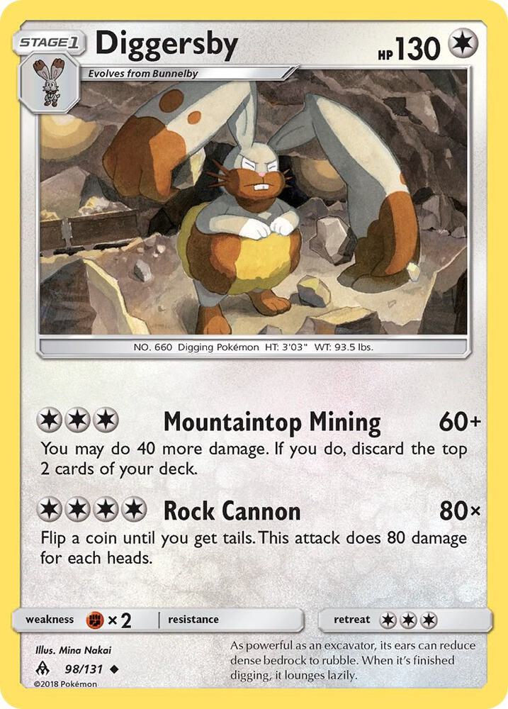 Diggersby 98/131 card from SM - Forbidden Light