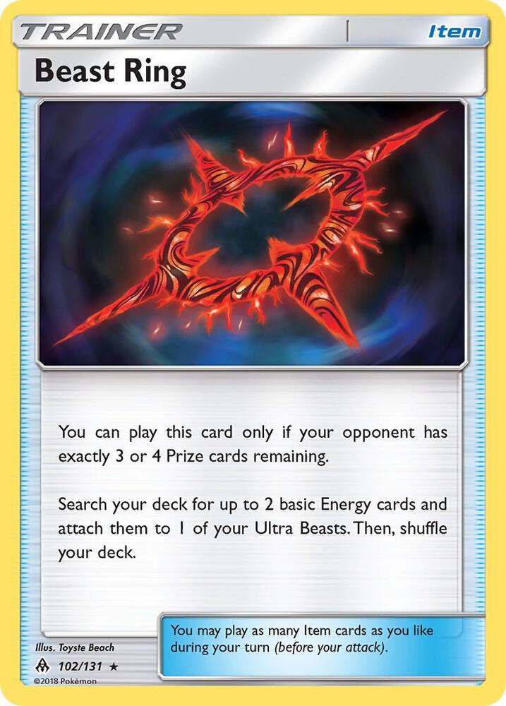 Beast Ring 102/131 card from SM - Forbidden Light