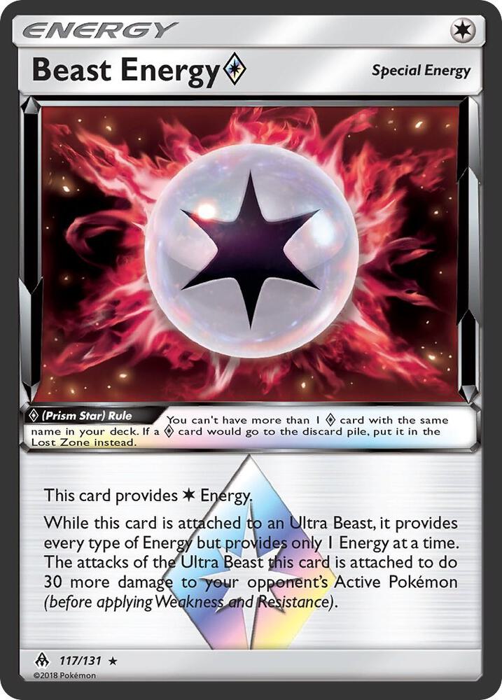 Beast Energy Prism Star 117/131 card from SM - Forbidden Light