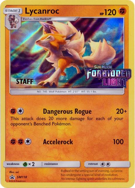 Lycanroc (Prerelease) [Staff] SM118 card from SM Promos