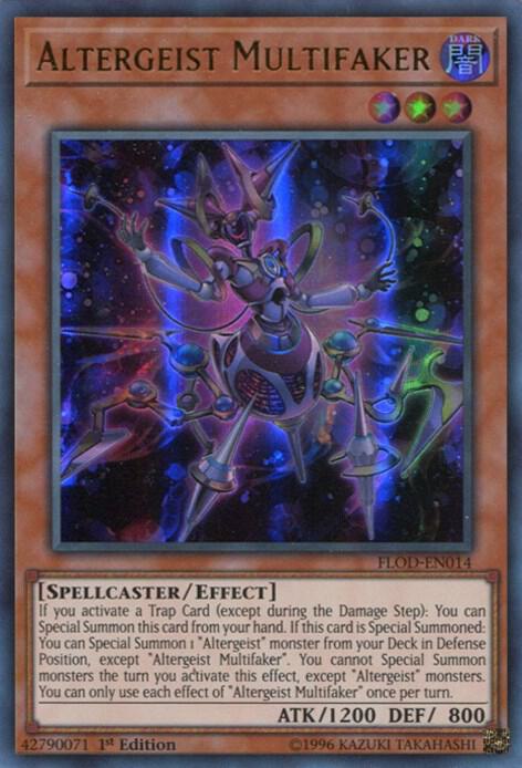 Altergeist Multifaker FLOD-EN014 card from Flames of Destruction