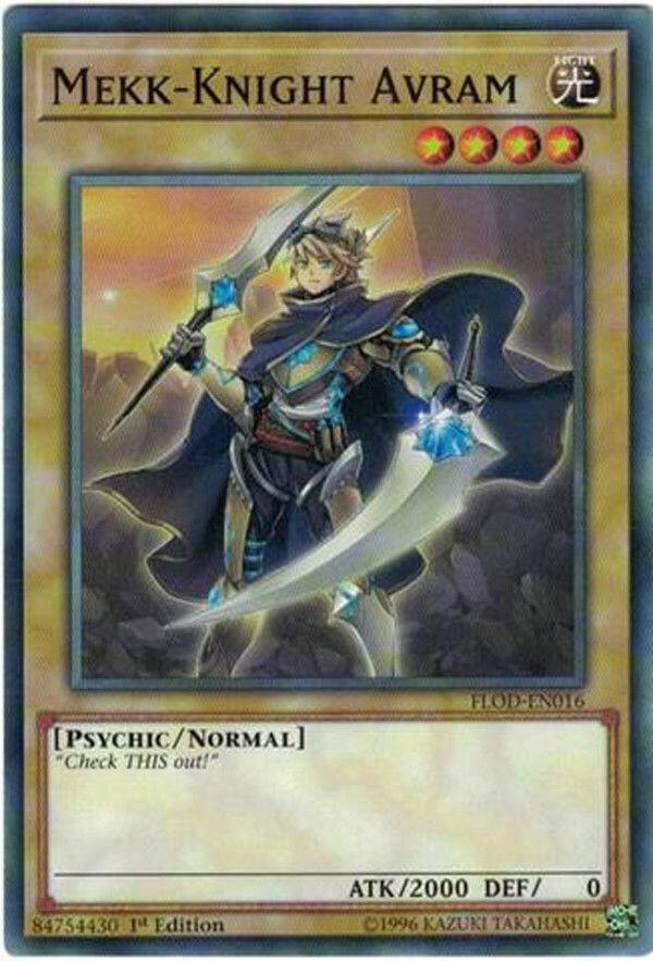 Mekk-Knight Avram FLOD-EN016 card from Flames of Destruction