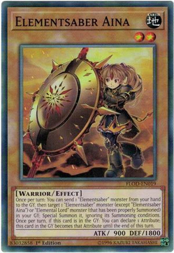 Elementsaber Aina FLOD-EN019 card from Flames of Destruction