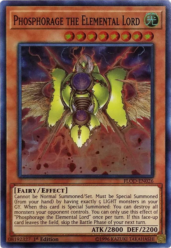 Phosphorage the Elemental Lord FLOD-EN026 card from Flames of Destruction