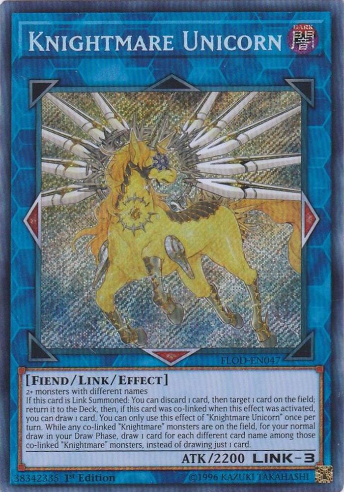 Knightmare Unicorn FLOD-EN047 card from Flames of Destruction