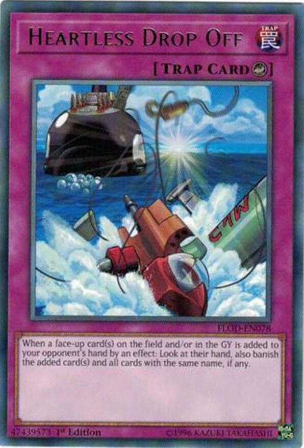 Heartless Drop Off FLOD-EN078 card from Flames of Destruction