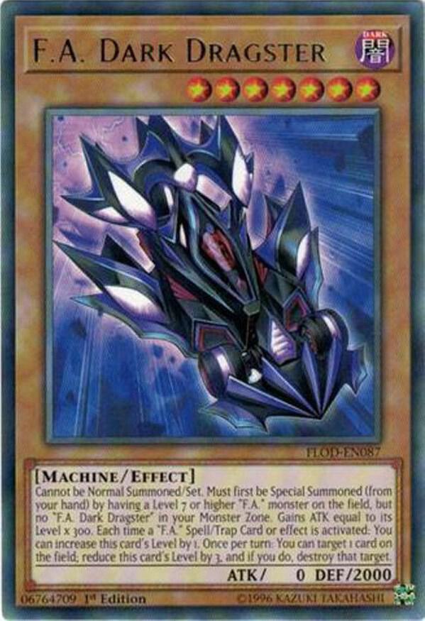 F.A. Dark Dragster FLOD-EN087 card from Flames of Destruction