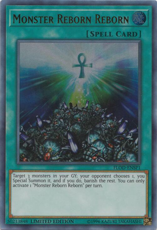 Monster Reborn Reborn FLOD-ENSP1 card from Flames of Destruction