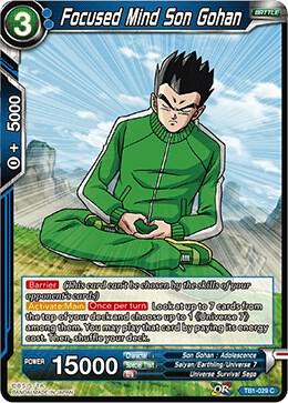 Focused Mind Son Gohan TB1-029 card from Tournament of Power