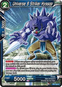 Universe 9 Striker Hyssop TB1-043 card from Tournament of Power