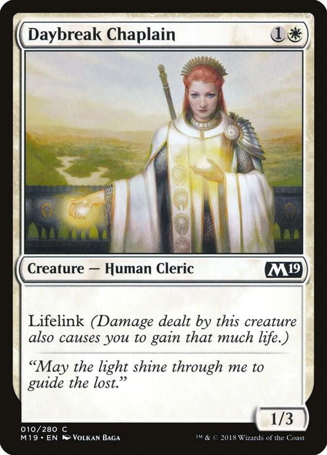 Daybreak Chaplain 10 card from Core Set 2019