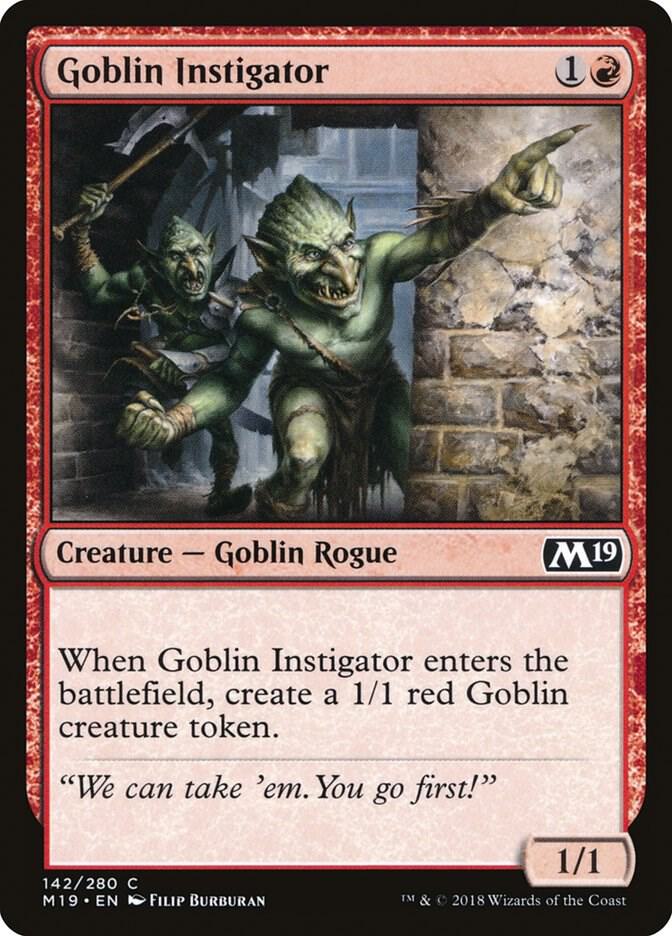 Goblin Instigator 142 card from Core Set 2019