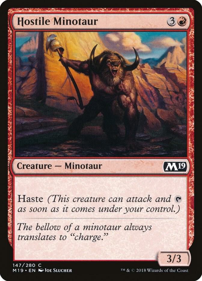 Hostile Minotaur 147 card from Core Set 2019