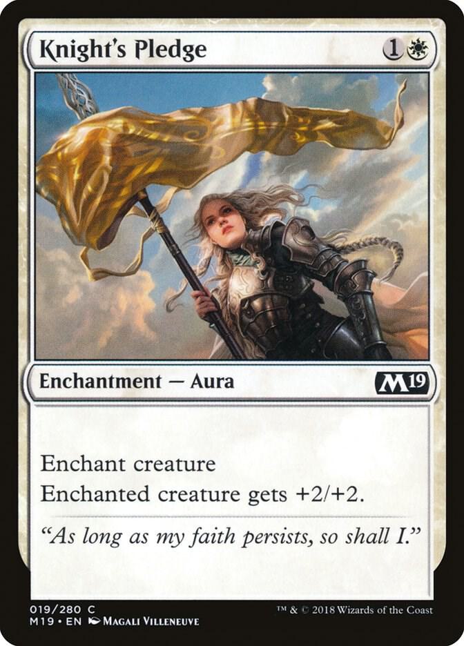Knight's Pledge 19 card from Core Set 2019