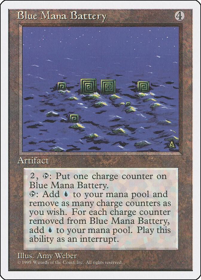 Blue Mana Battery card from Fourth Edition