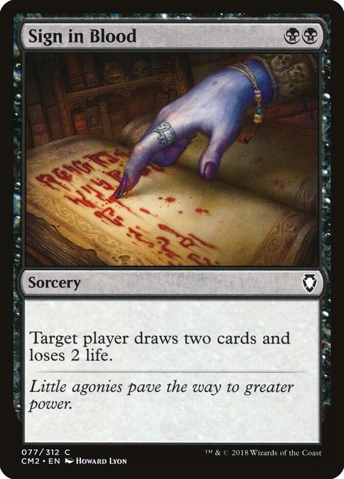 Sign in Blood 77 card from Commander Anthology Volume II