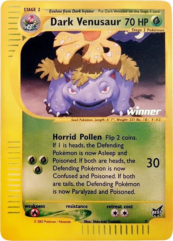Dark Venusaur - 7 [Winner] 007/009 card from Best of Promos