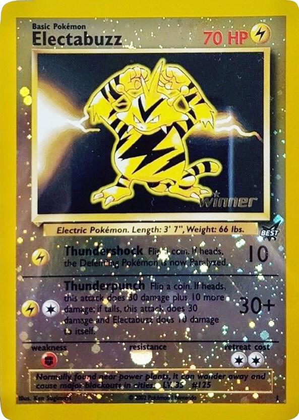 Electabuzz - 1 [Winner] 001/009 card from Best of Promos