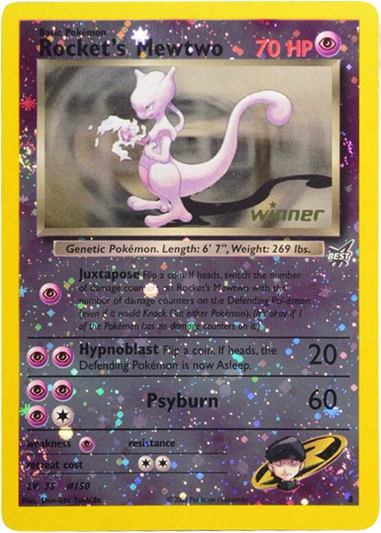 Rocket's Mewtwo - 8 [Winner] 008/009 card from Best of Promos