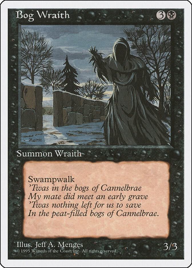 Bog Wraith card from Fourth Edition