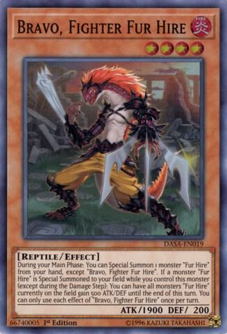 Bravo, Fighter Fur Hire DASA-EN019 card from Dark Saviors