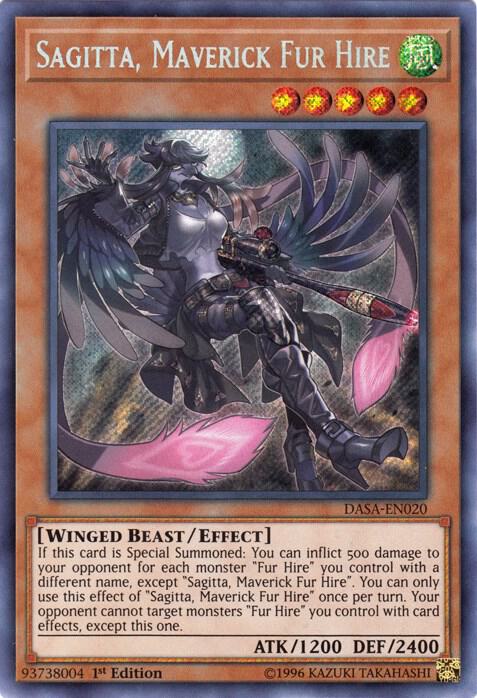 Sagitta, Maverick Fur Hire DASA-EN020 card from Dark Saviors