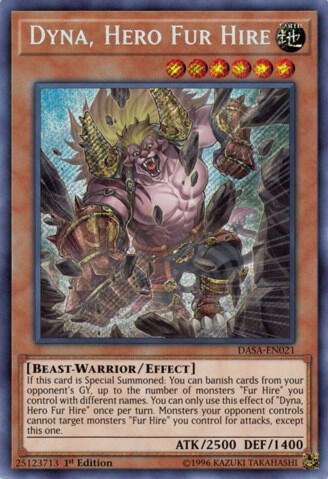 Dyna, Hero Fur Hire DASA-EN021 card from Dark Saviors