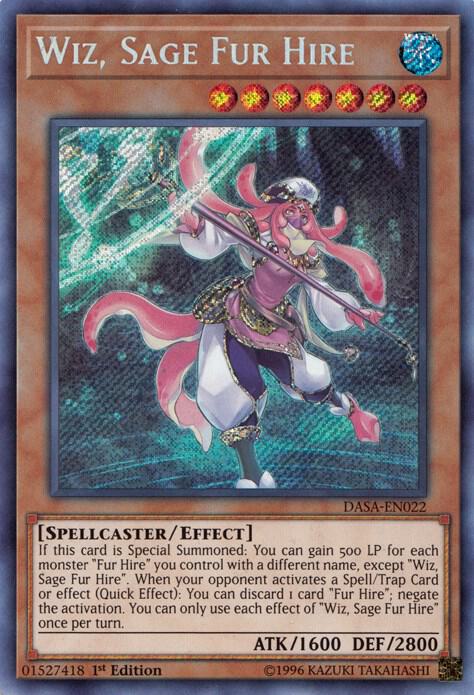 Wiz, Sage Fur Hire DASA-EN022 card from Dark Saviors