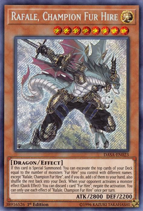 Rafale, Champion Fur Hire DASA-EN023 card from Dark Saviors