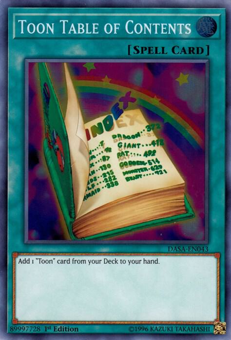 Toon Table of Contents DASA-EN043 card from Dark Saviors