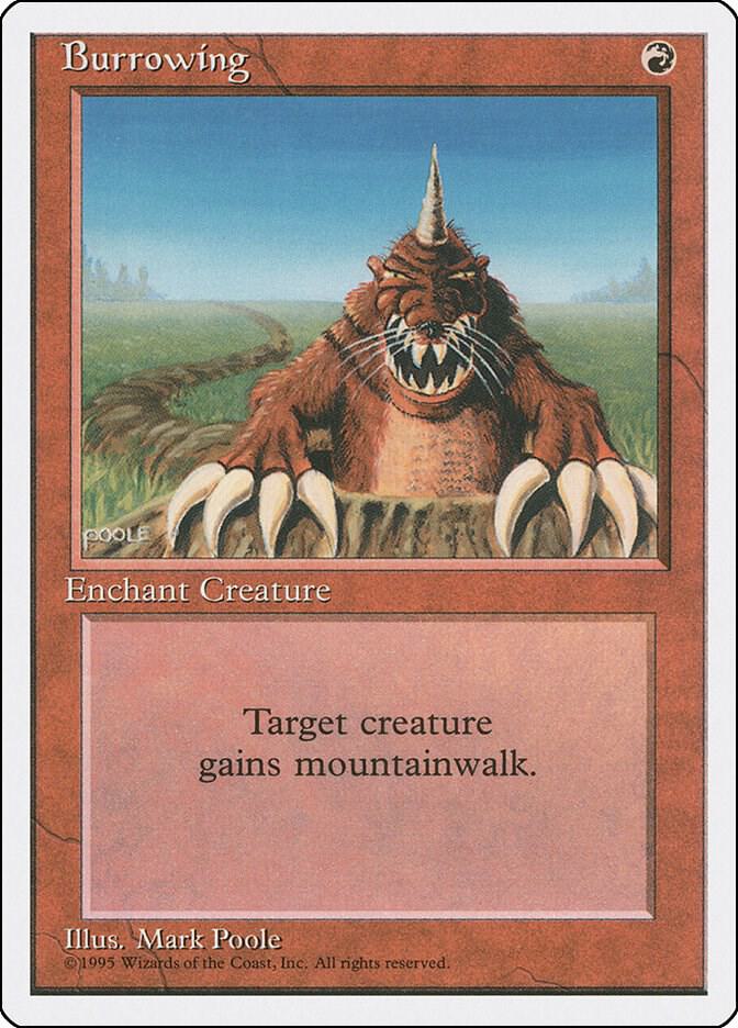 Burrowing card from Fourth Edition