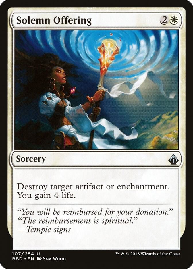 Solemn Offering 107 card from Battlebond