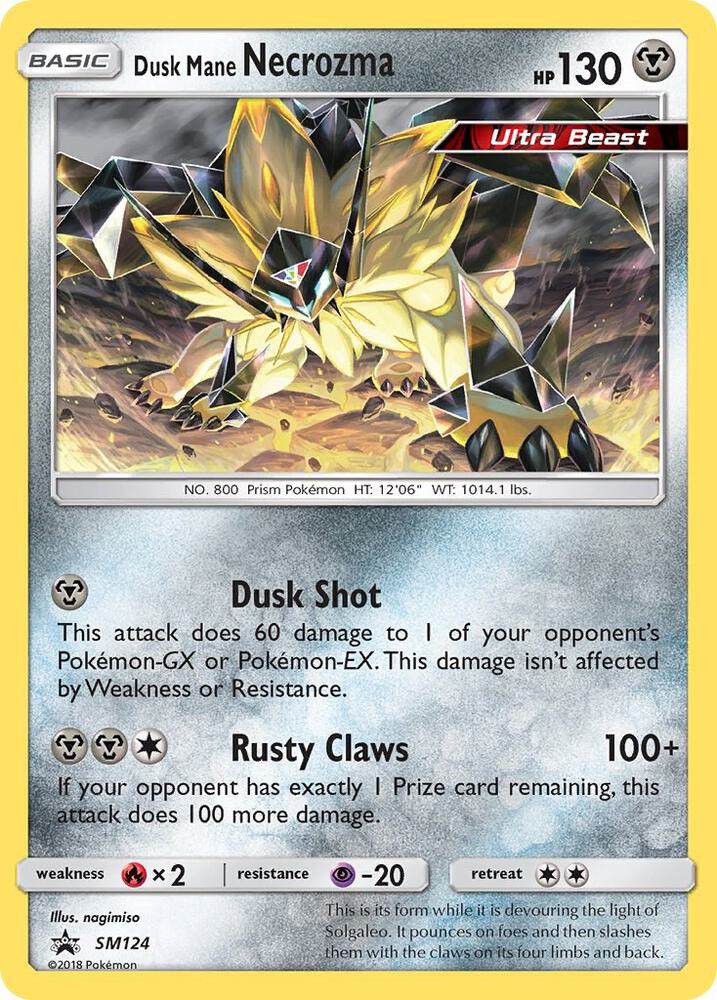 Dusk Mane Necrozma SM124 card from SM Promos