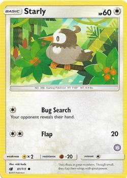 Starly (15) 81/111 card from SM Trainer Kit: Alolan Sandslash & Alolan Ninetales