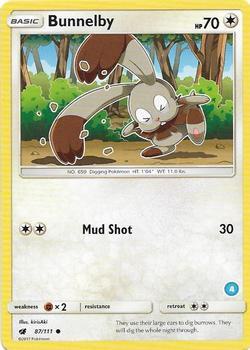 Bunnelby (4) 87/111 card from SM Trainer Kit: Alolan Sandslash & Alolan Ninetales