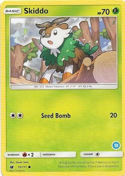 Skiddo (13) 10/111 card from SM Trainer Kit: Alolan Sandslash & Alolan Ninetales