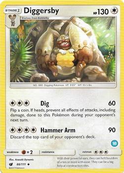 Diggersby (18) 88/111 card from SM Trainer Kit: Alolan Sandslash & Alolan Ninetales