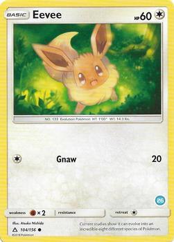 Eevee (26) 104/156 card from SM Trainer Kit: Alolan Sandslash & Alolan Ninetales