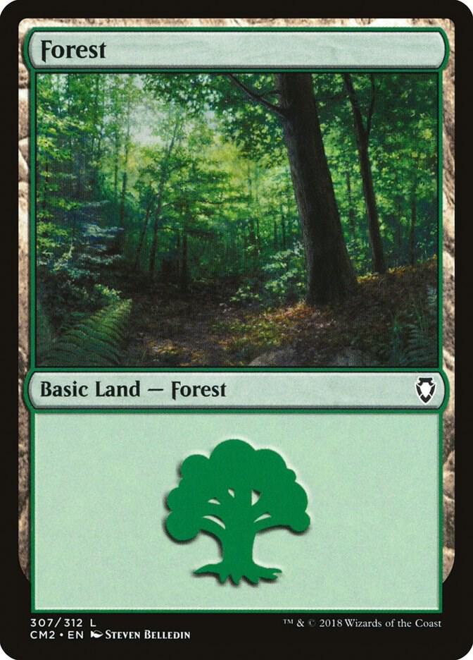Forest 307 card from Commander Anthology Volume II