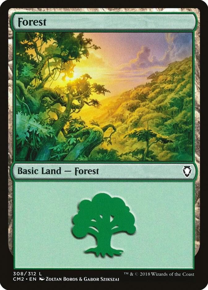 Forest 308 card from Commander Anthology Volume II