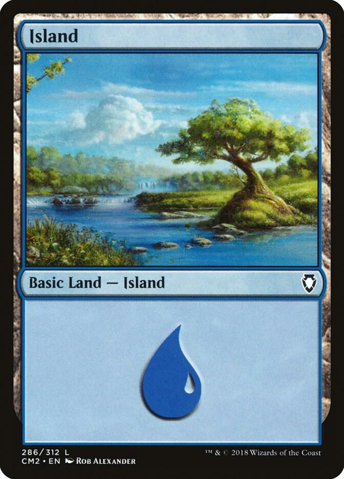 Island 286 card from Commander Anthology Volume II