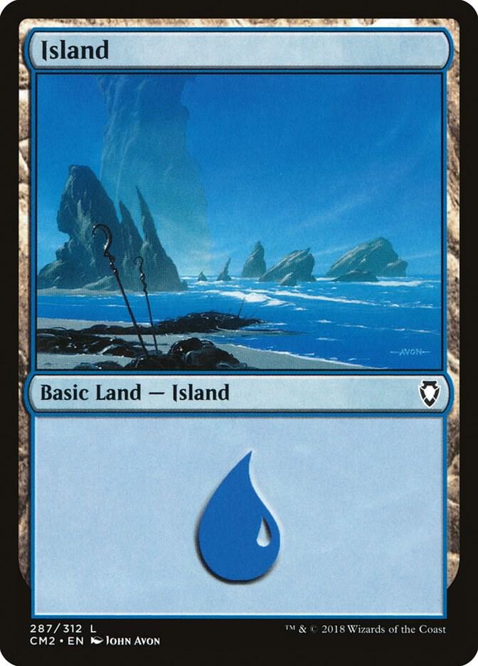 Island 287 card from Commander Anthology Volume II