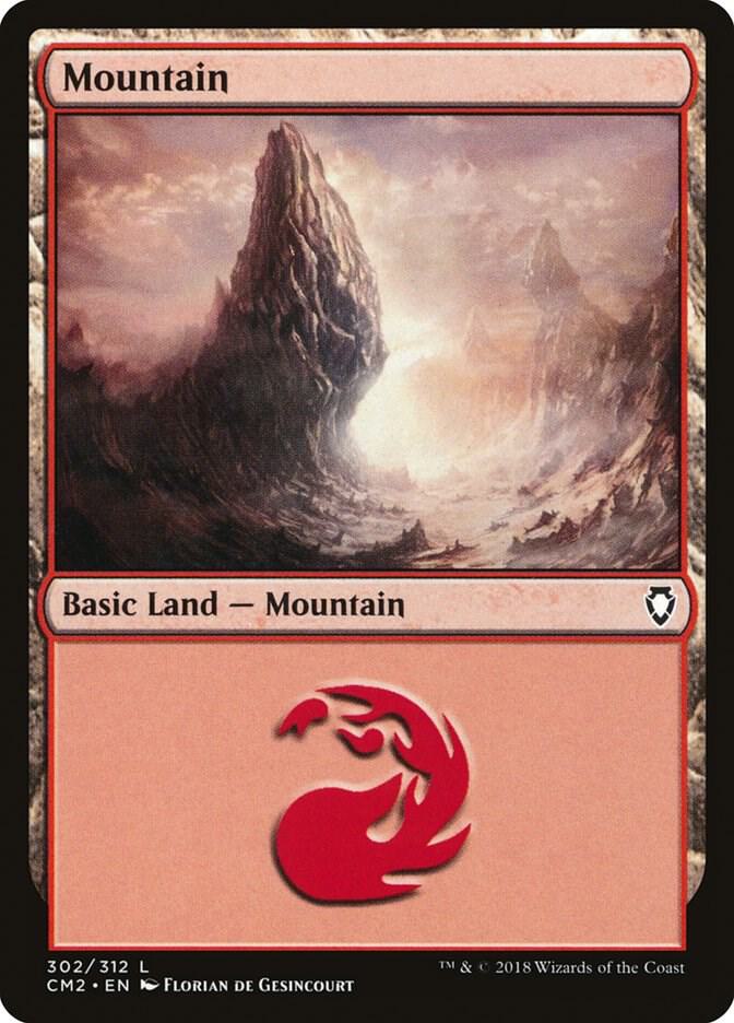 Mountain 302 card from Commander Anthology Volume II