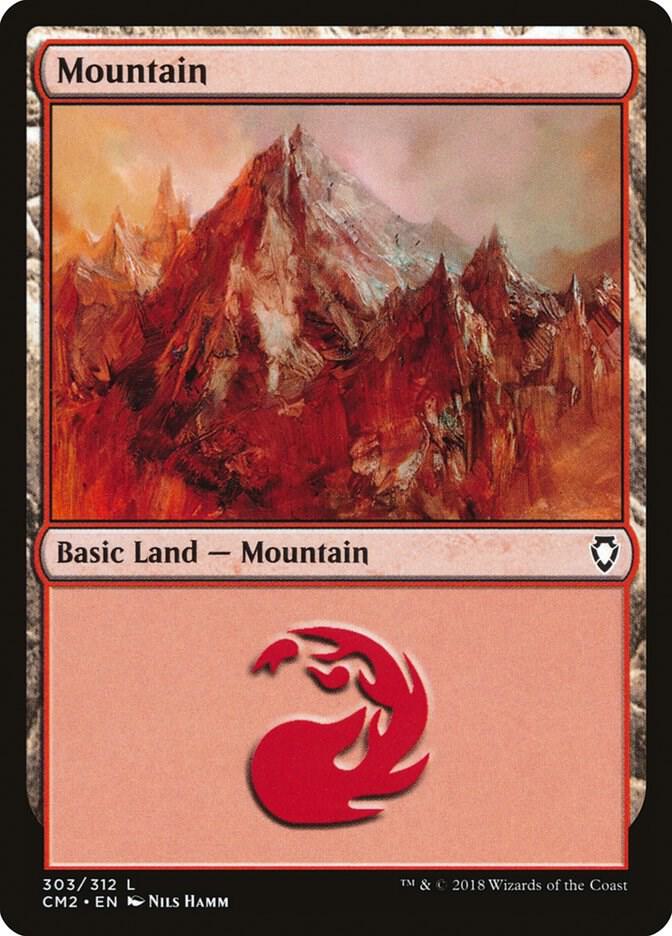 Mountain 303 card from Commander Anthology Volume II